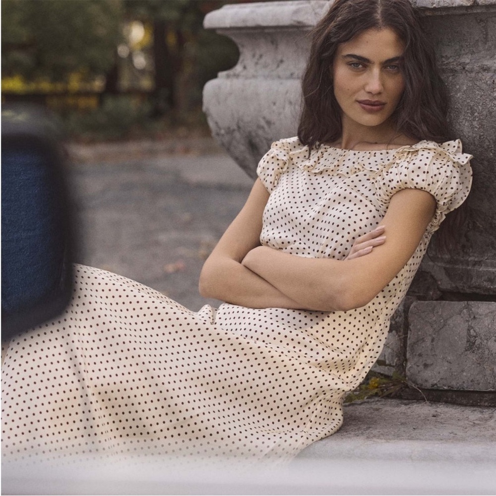 NWOT DOEN DEMERENCE DRESS IN CRÈME PORTIA DOT